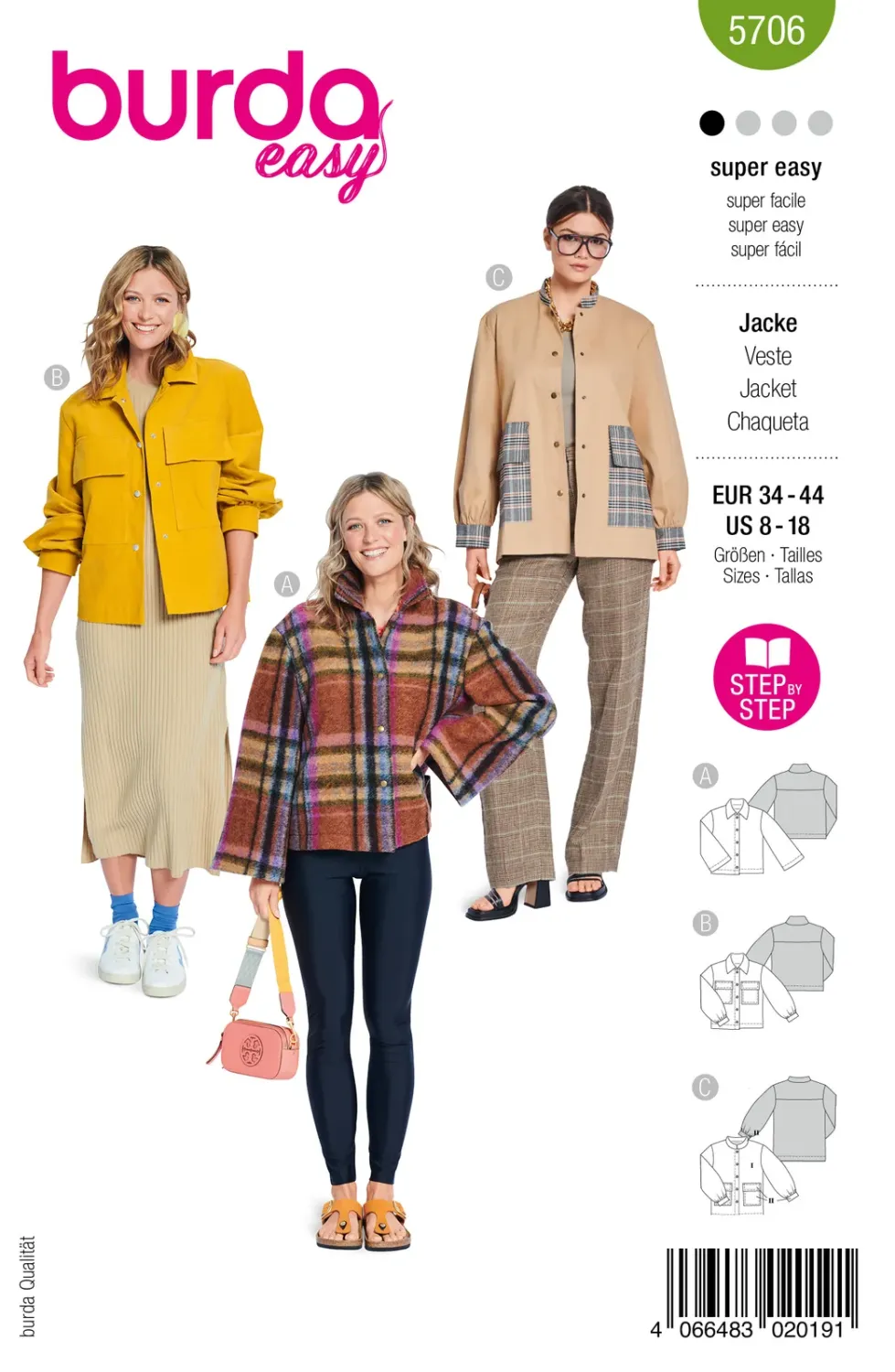 Burda 5706 jackor dam, stl 34-44