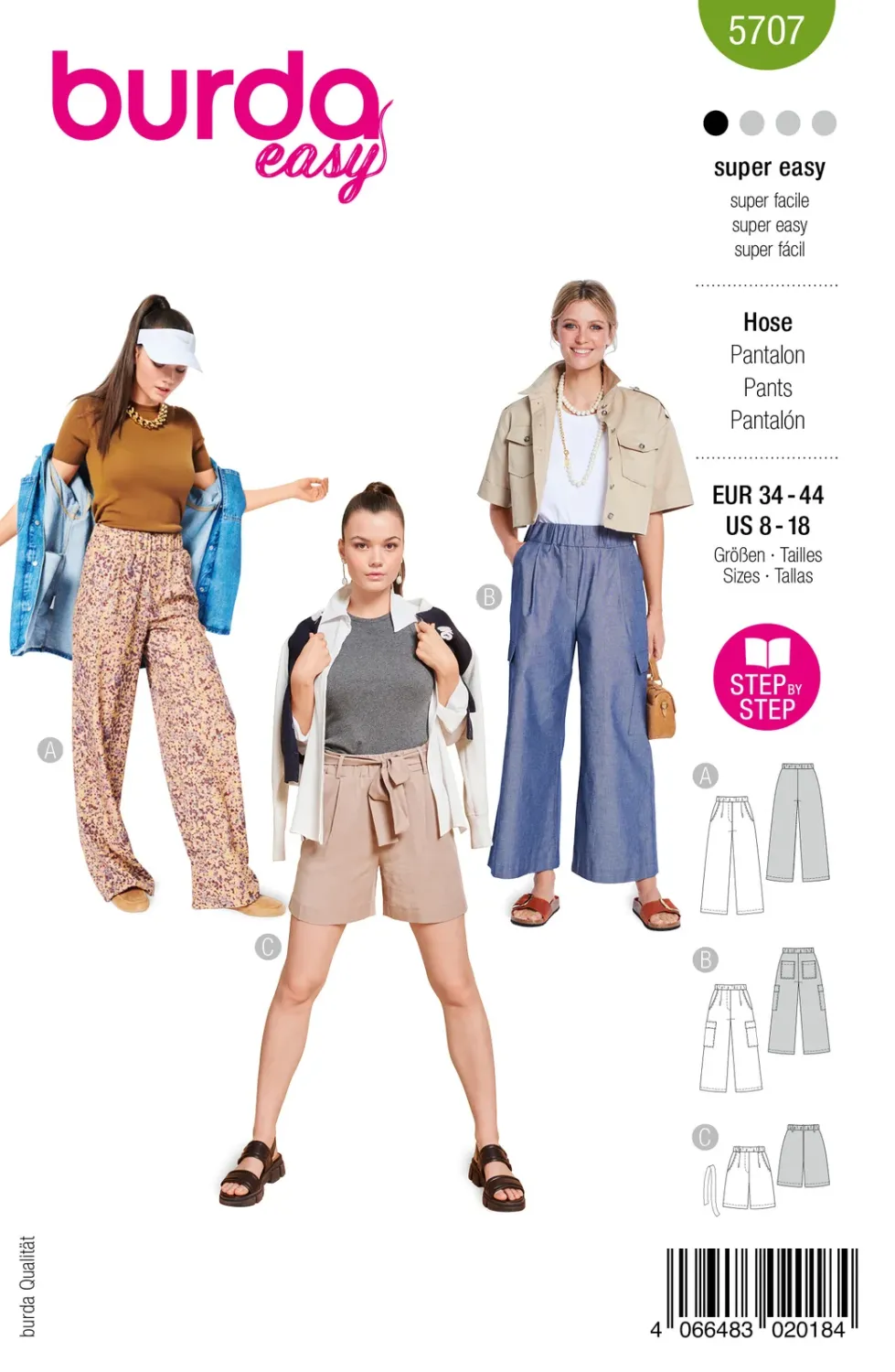 Burda 5707 byxor dam, stl 34-44
