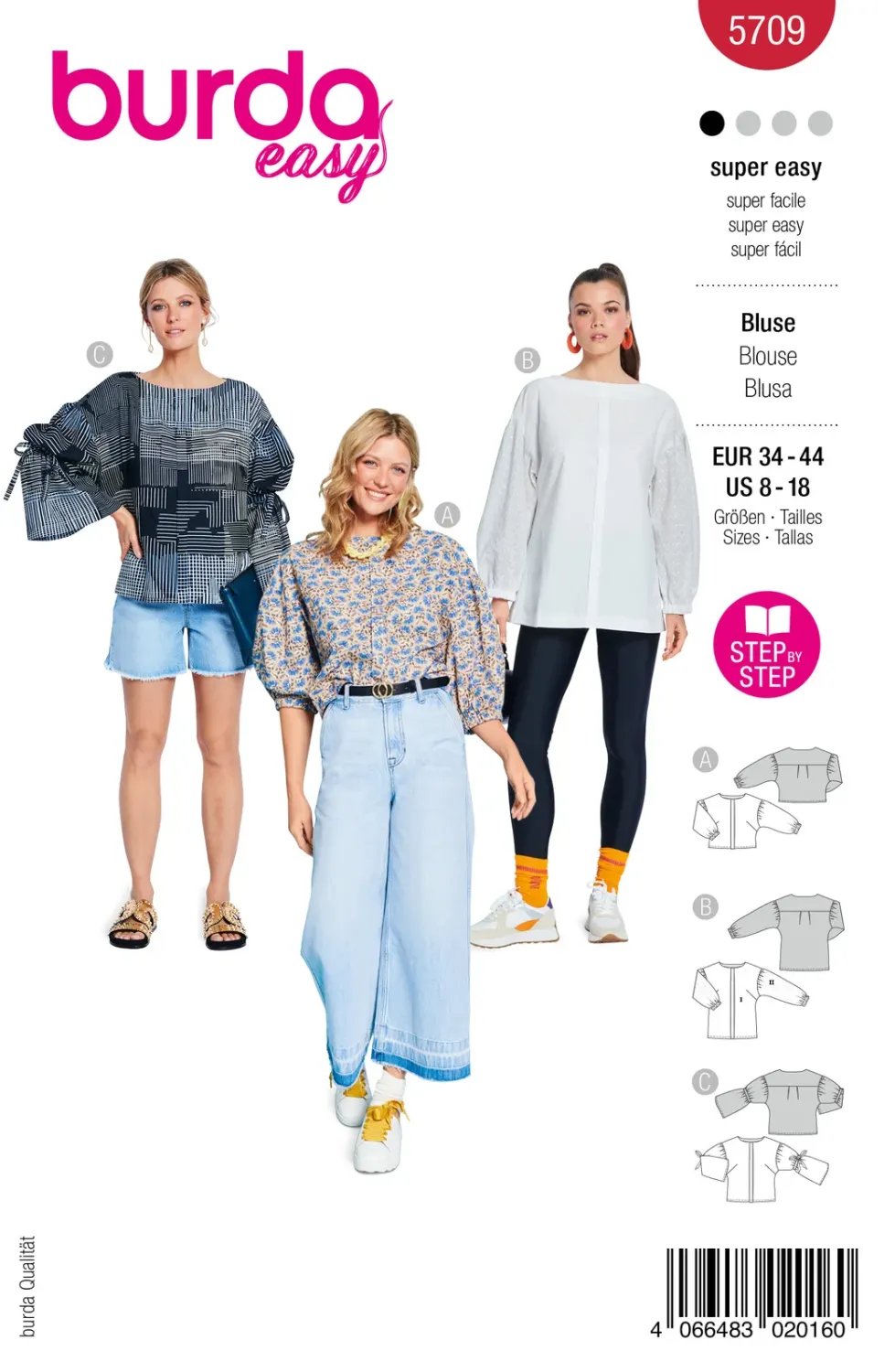 Burda 5709 blusar dam, stl 34-44