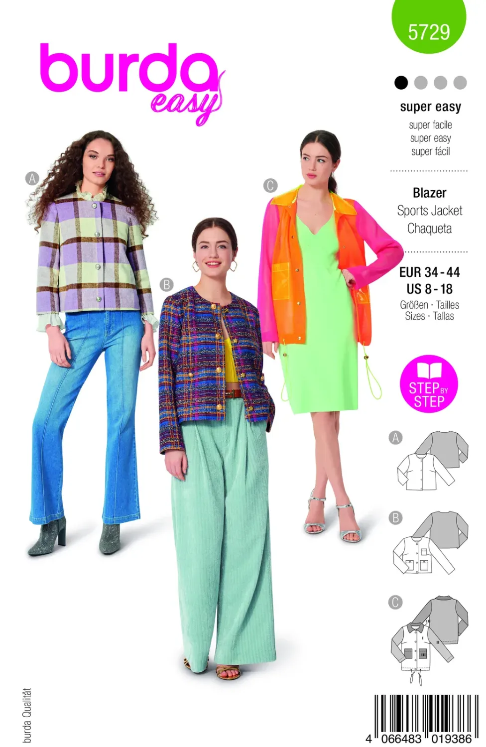 Burda 5729 Blazer för bouclé