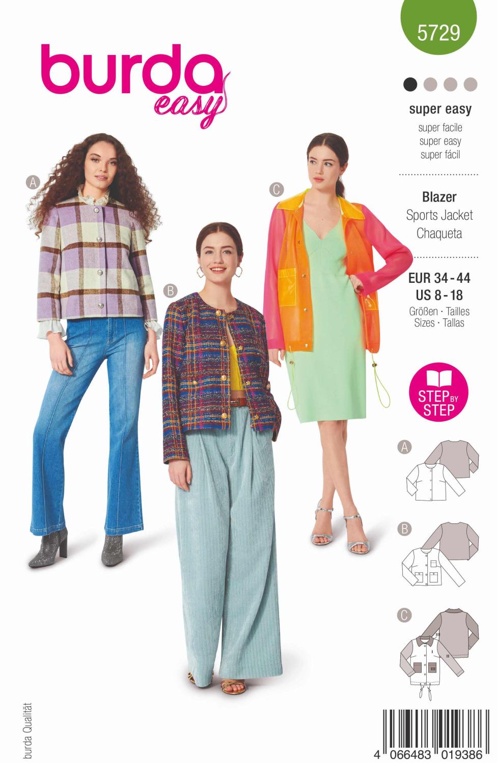 Burda 5729 Blazer för bouclé