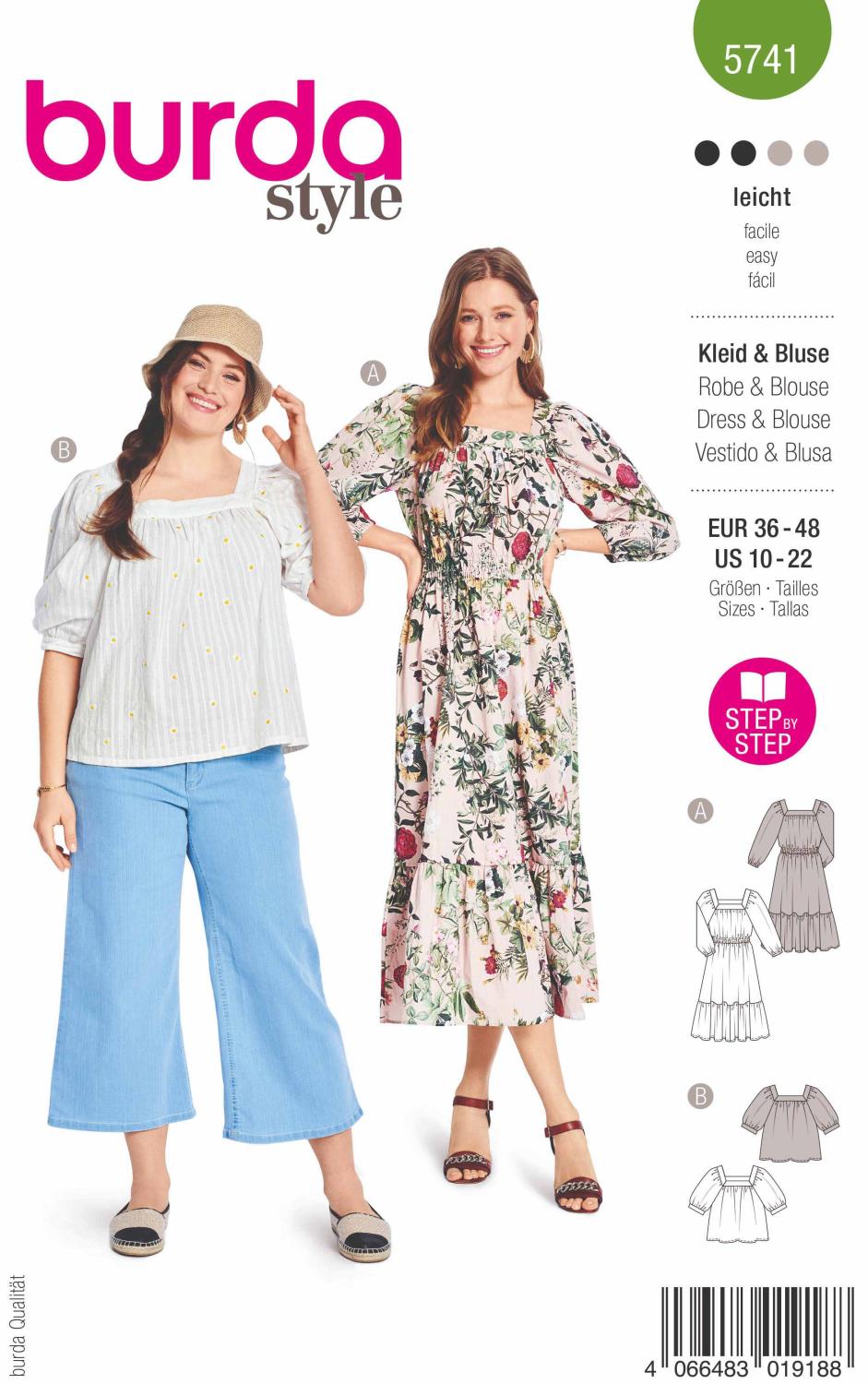 Burda 5741 Blus och klänning
