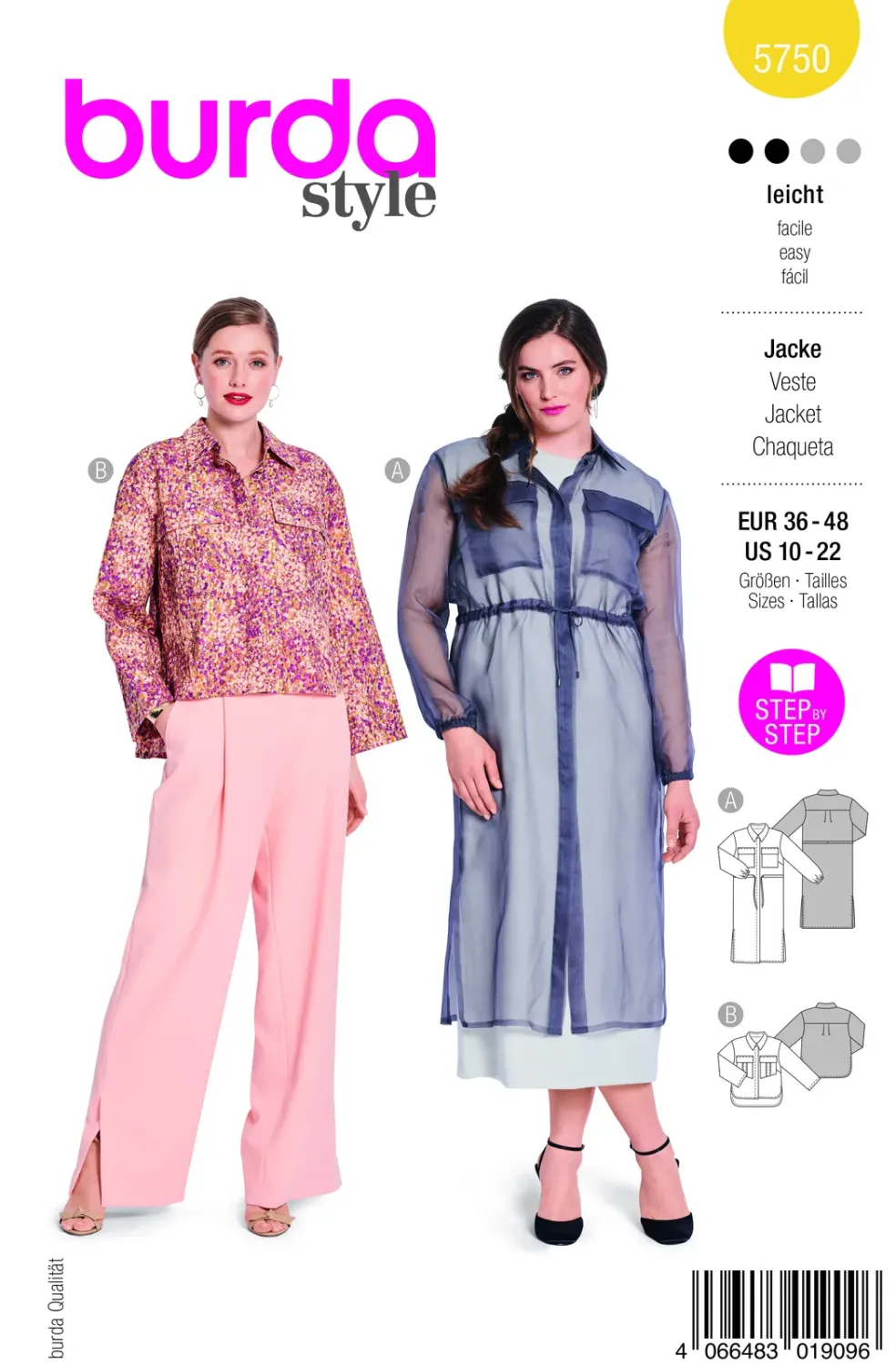 Burda 5750 Jacka med stora ficklock