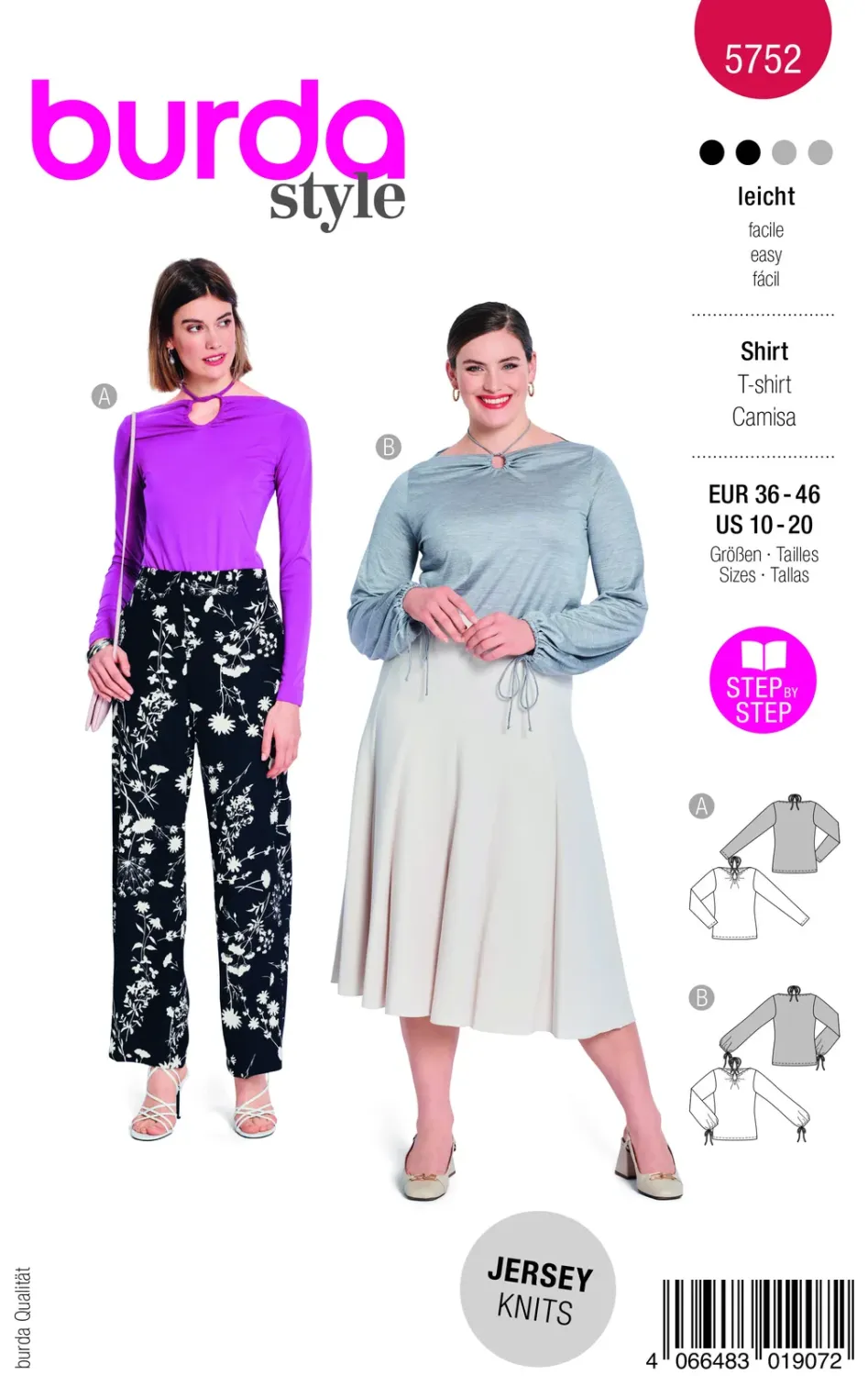 Burda 5752 Skjorta med rynkdetaljer