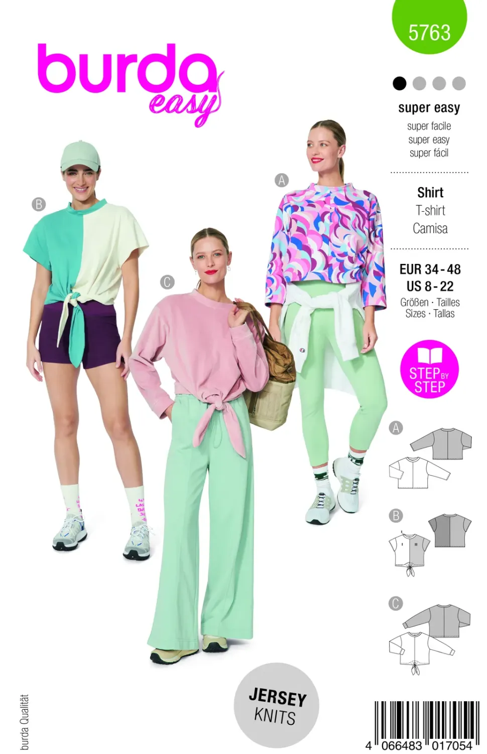 Burda 5763 t-shirt dam, stl 34-48