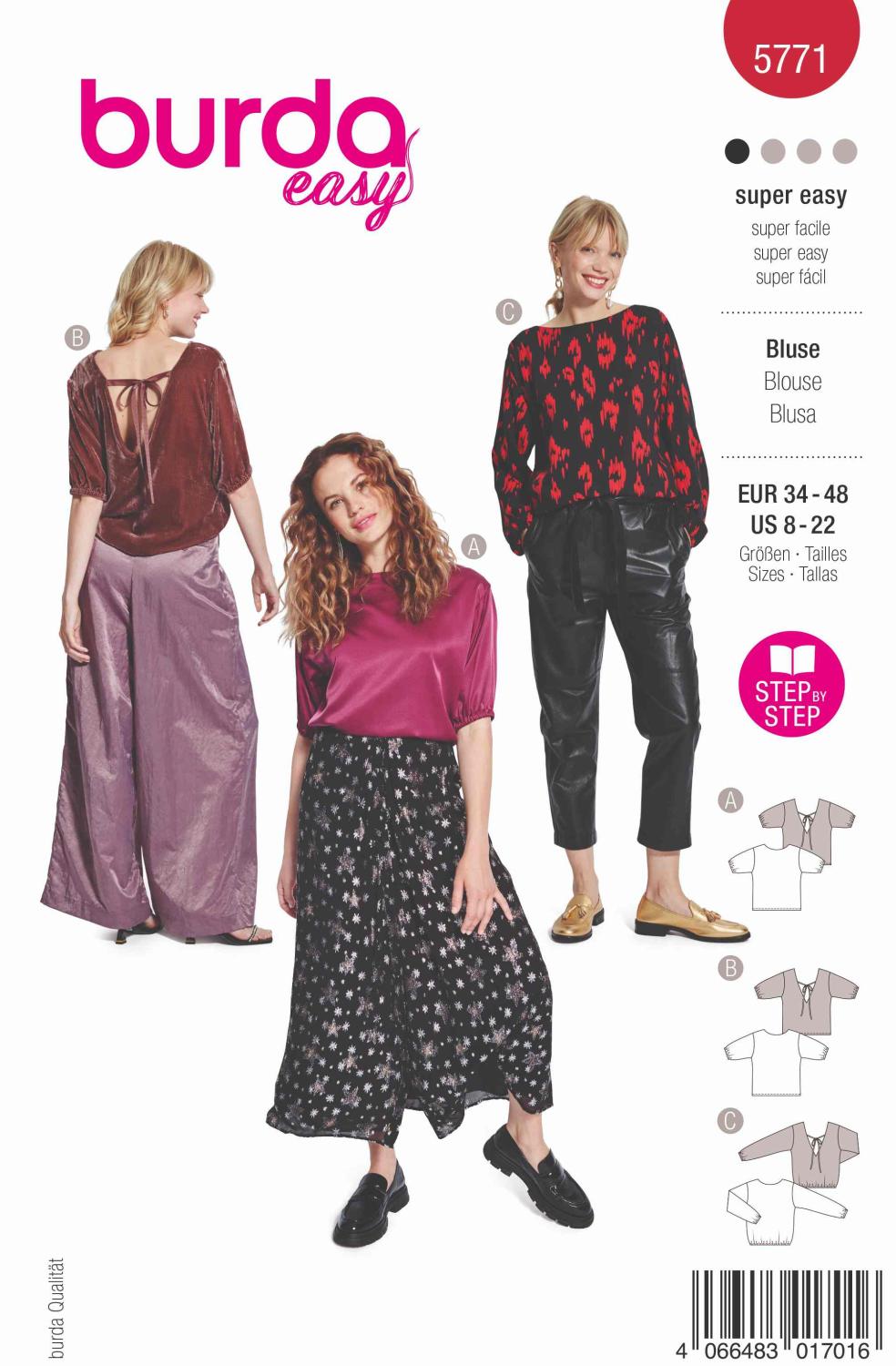 Burda Mönster 5771- Blus