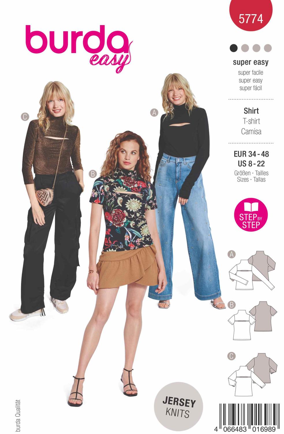 Burda Mönster 5774 - Topp