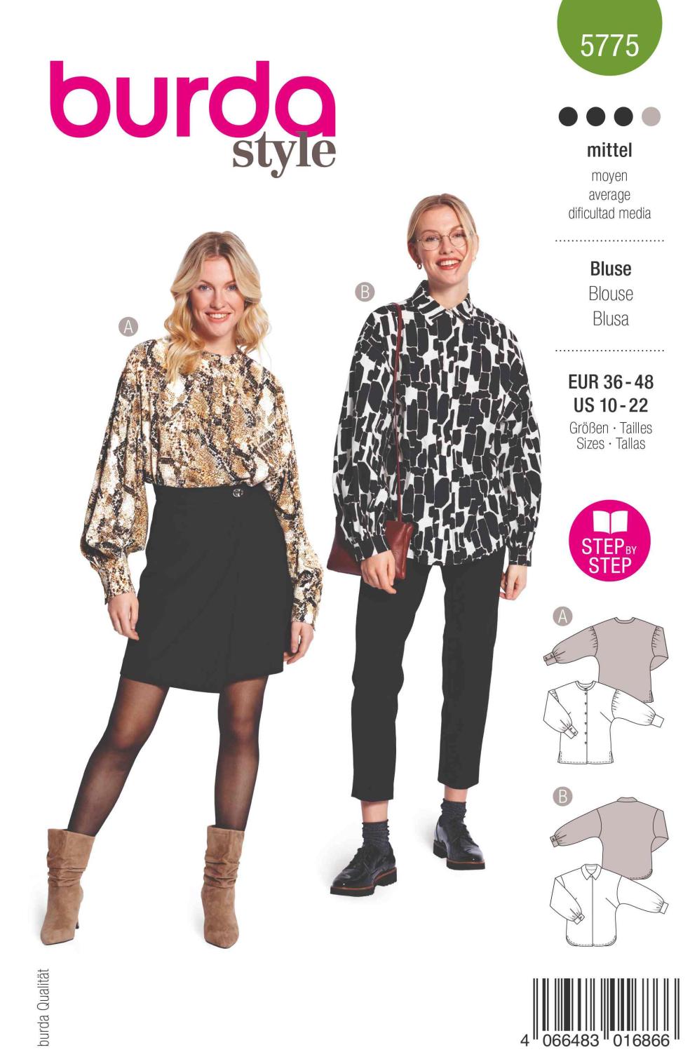 Burda Mönster 5775 - Blus