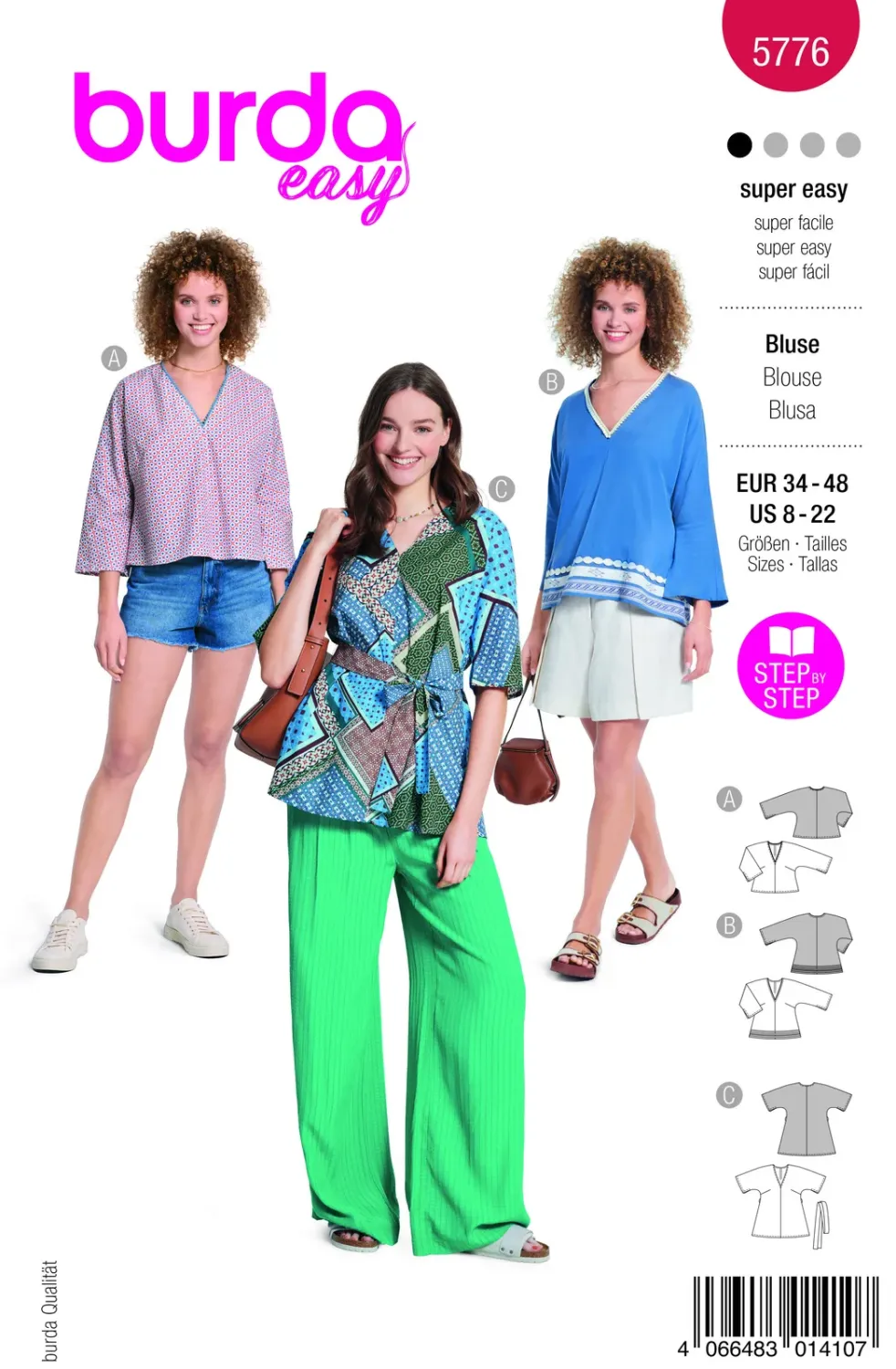 Burda 5776 – Strandblus dam (34-48)