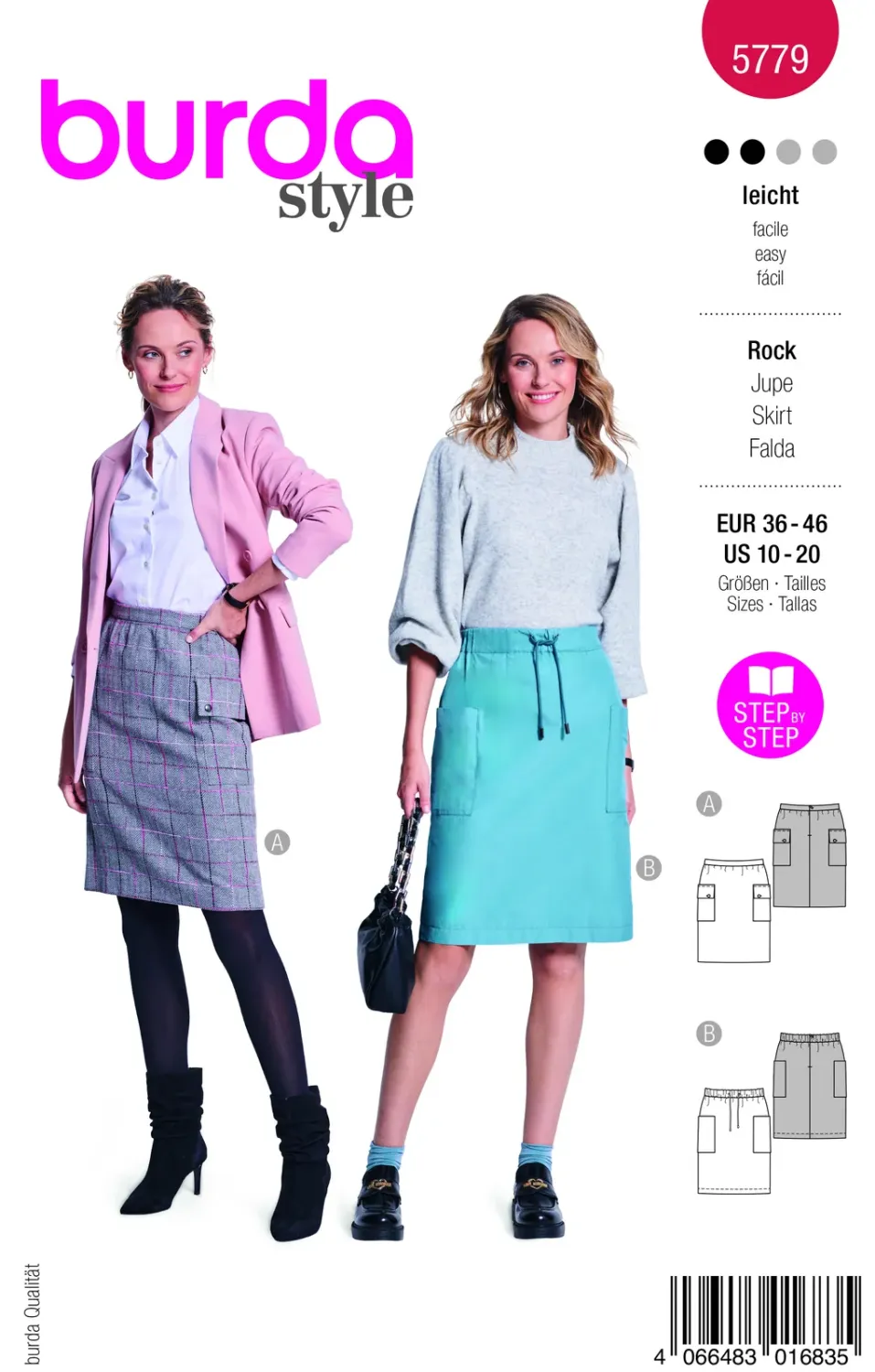 Burda 5779 – Pennkjol dam (36-46)