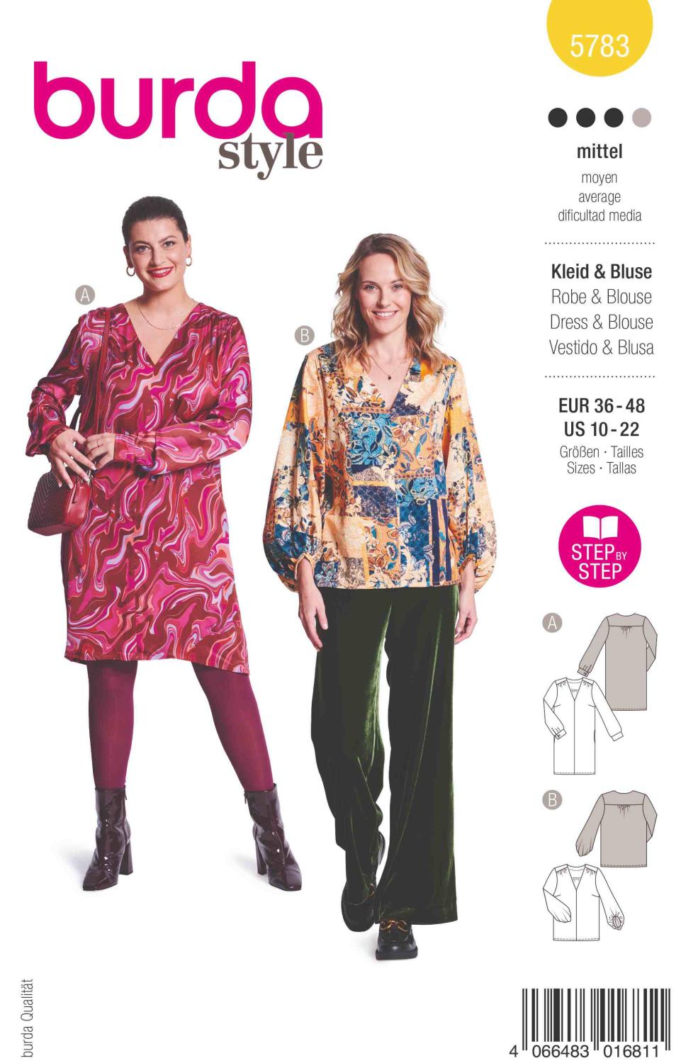 Burda Mönster 5783 - Klänning & Blus