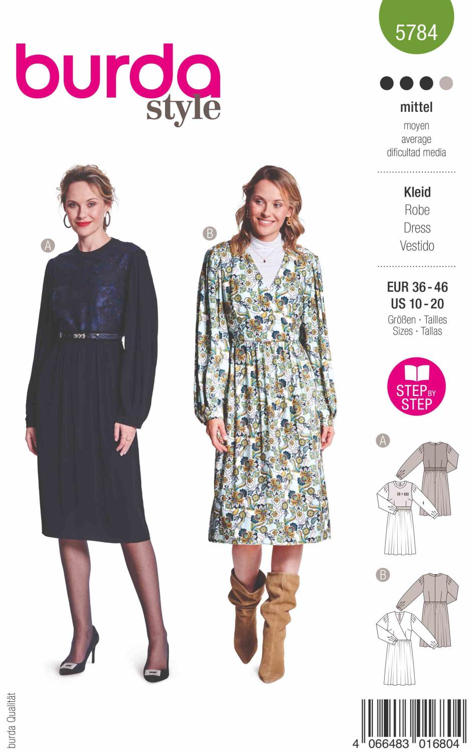 Burda Mönster 5784 - Klänning
