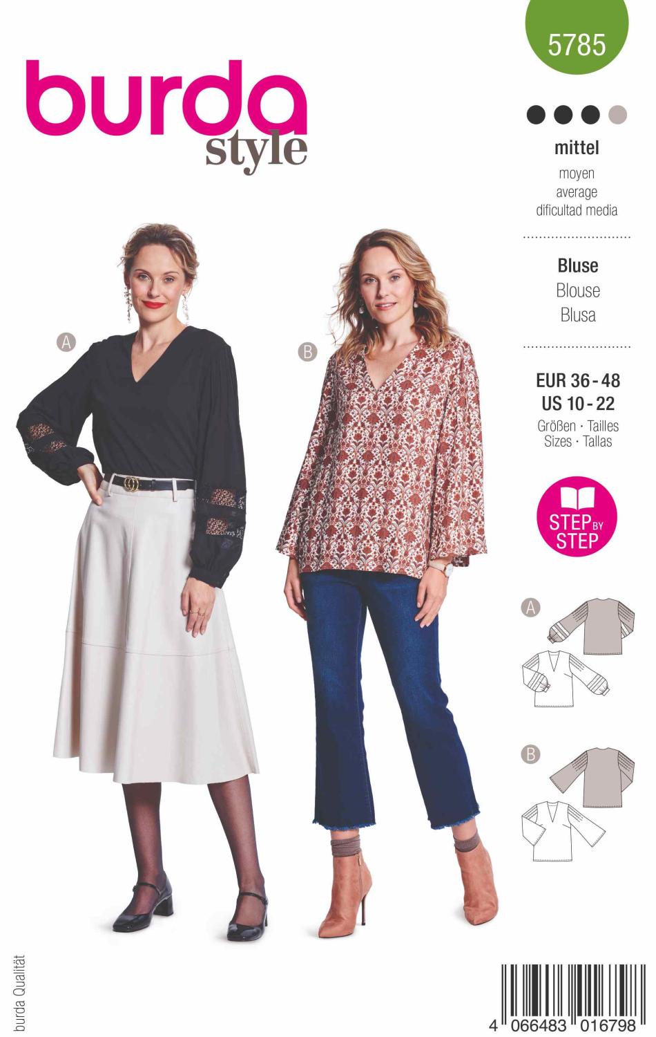 Burda Mönster 5785 - Blus