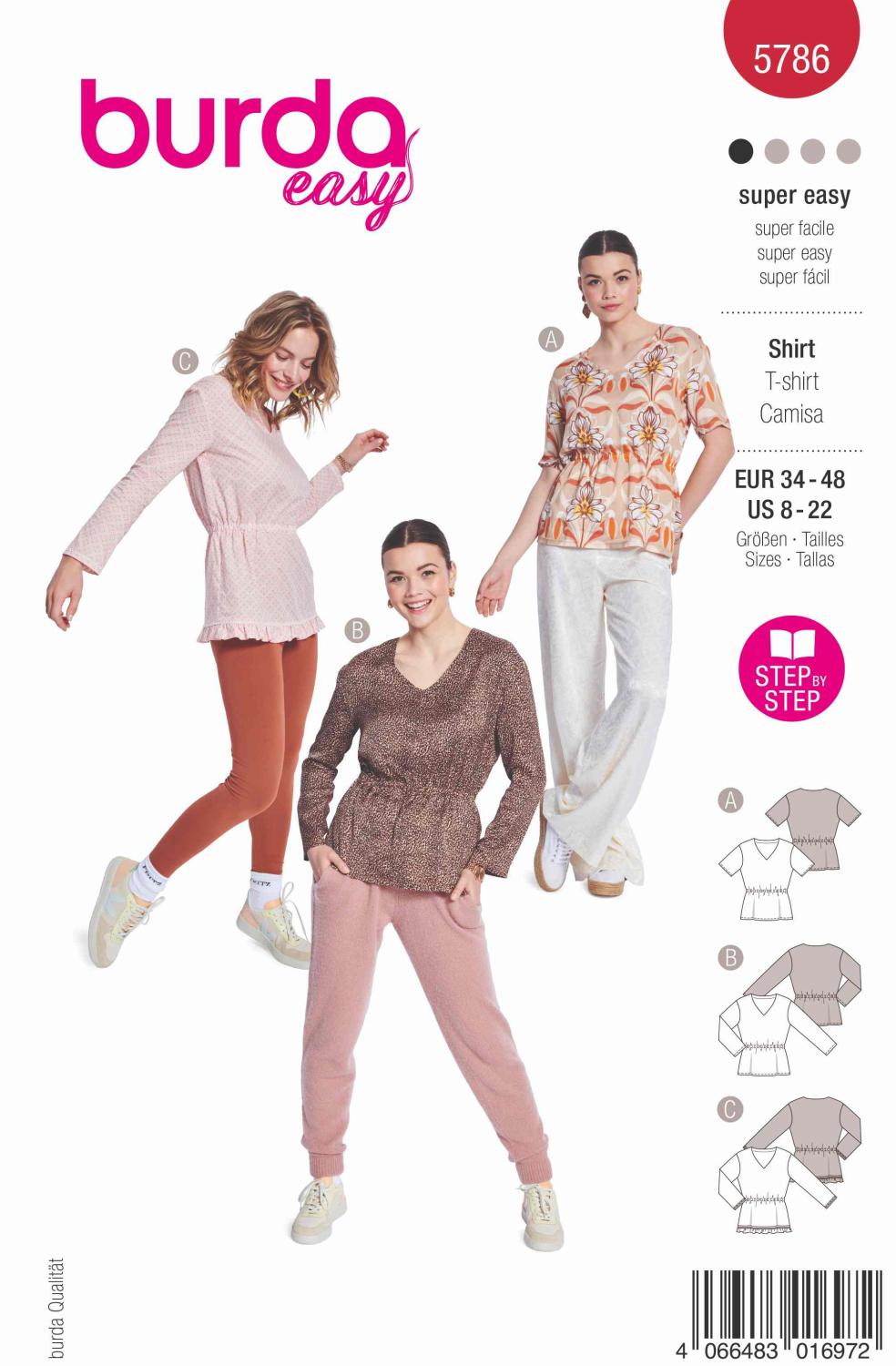 Burda Mönster 5786 - Topp