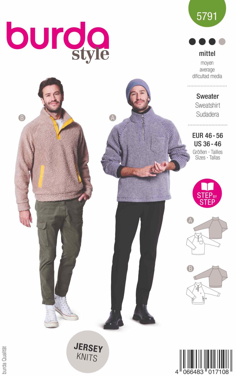 Burda Mönster 5791 - Sweatshirt