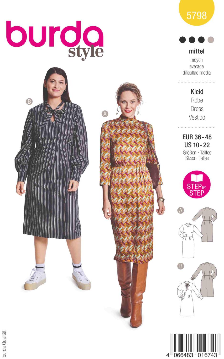 Burda Mönster 5798 - Klänning