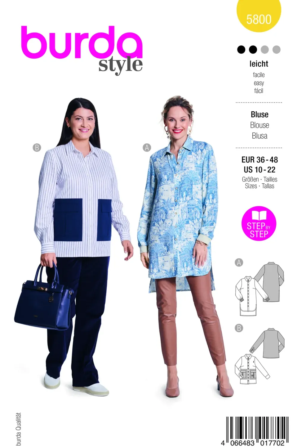 Burda 5800 – Blus och tunika dam (36-48)