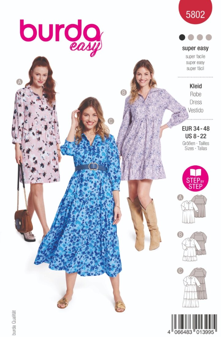 Burda Mönster 5802 - Klänning