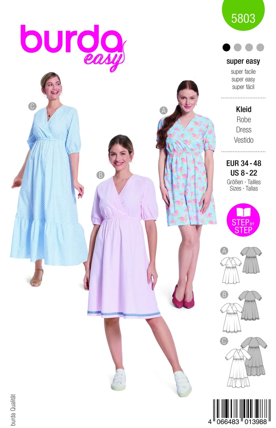 Burda 5803 – Kort klänning dam (34-48)