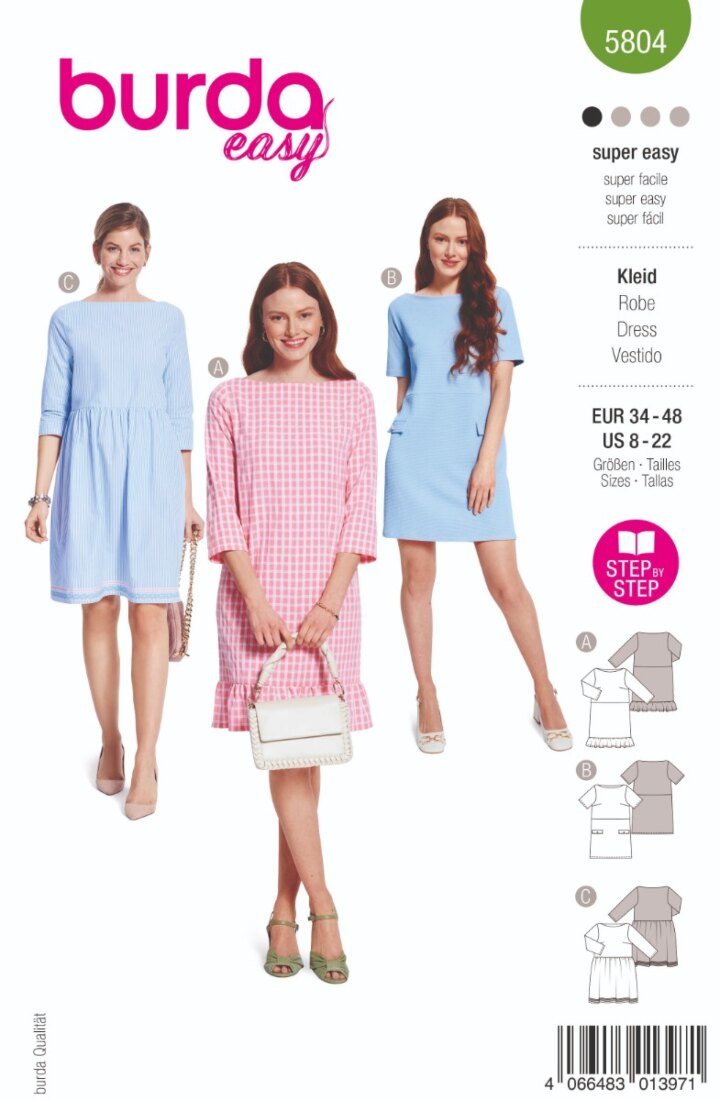 Burda Mönster 5804 - Klänning