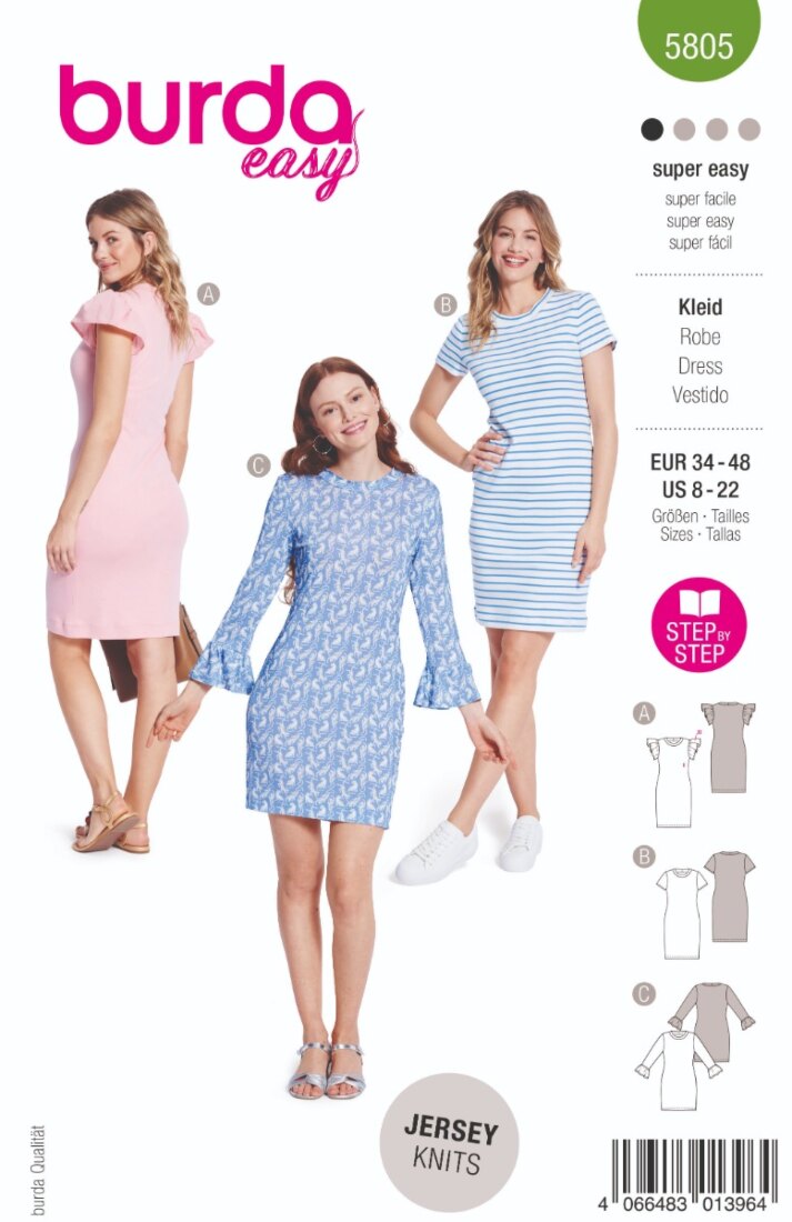 Burda Mönster 5805 - Klänning