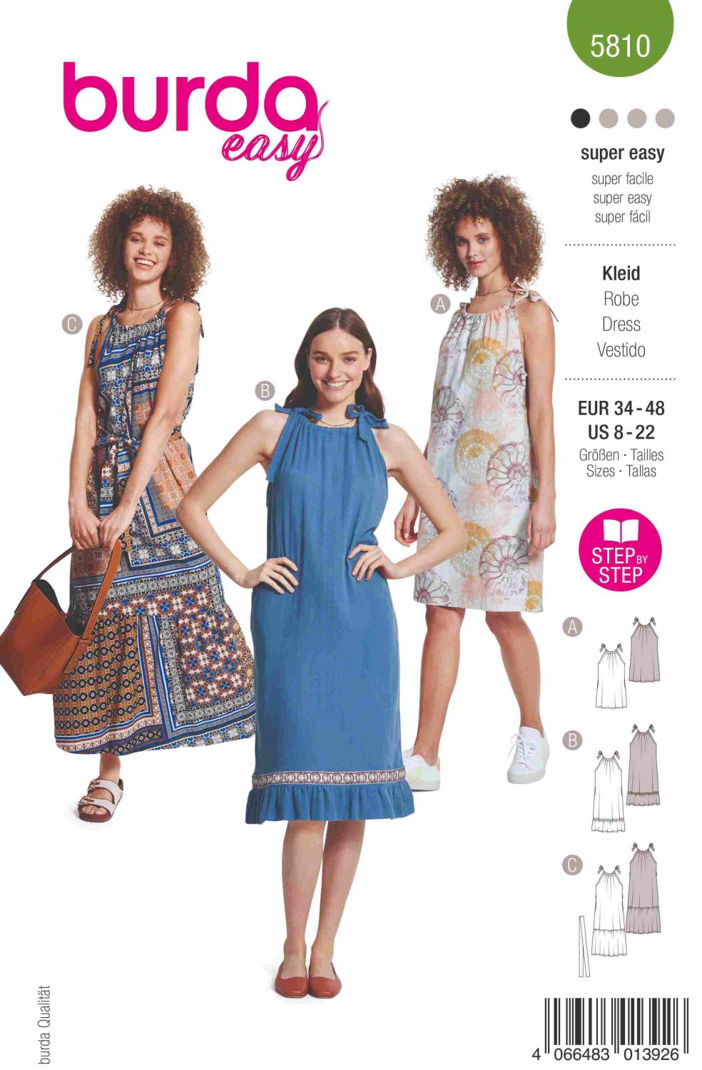Burda Mönster 5810 - Klänning