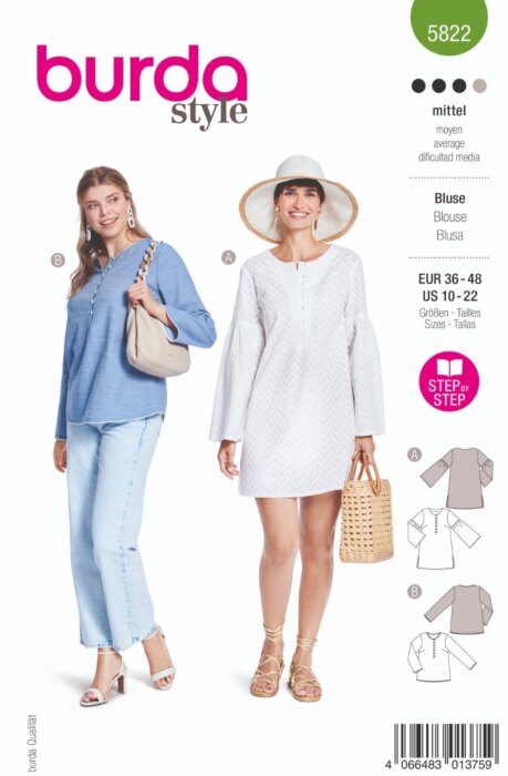 Burda Mönster 5822 - Blus
