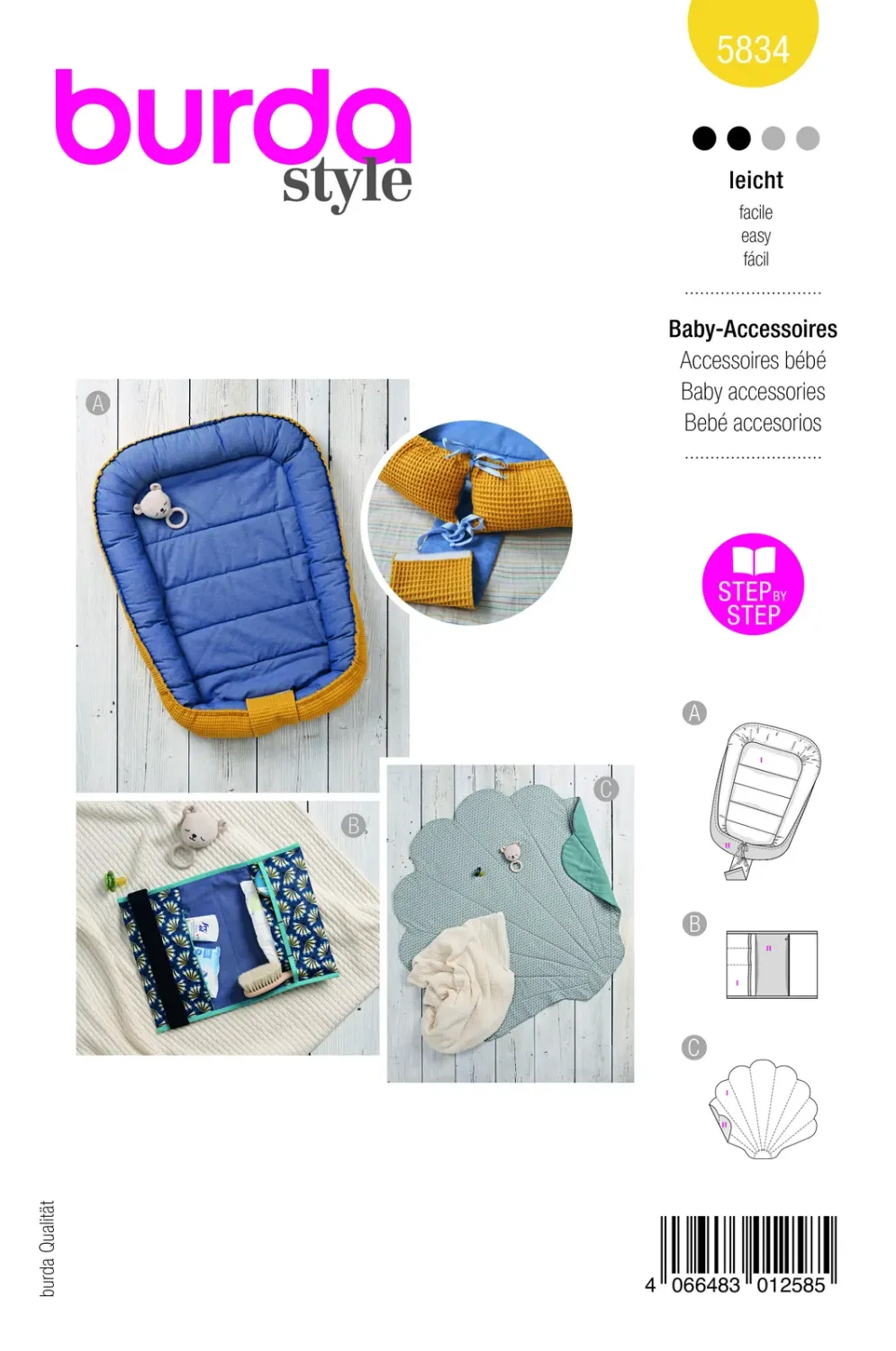 Burda Mönster 5834 - Babyaccessoarer