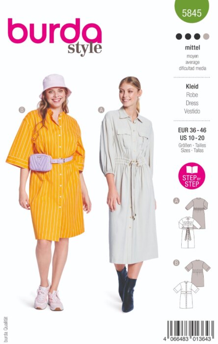 Burda Mönster 5845 - Klänning