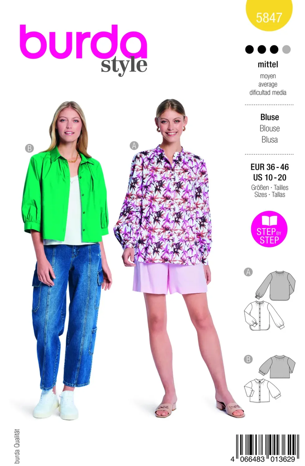 Burda 5847 blus dam, stl 36-46