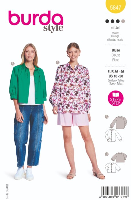 Burda Mönster 5847 - Blus