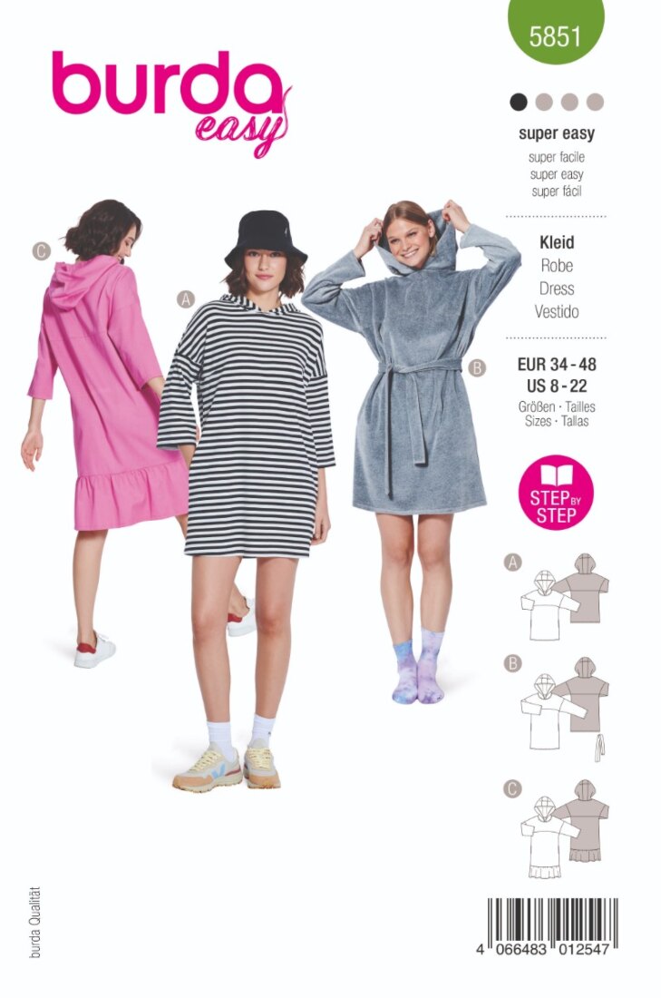 Burda Mönster 5851 - Klänning