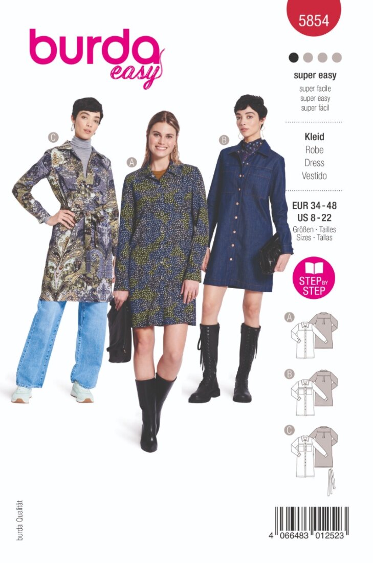 Burda Mönster 5854 - Klänning