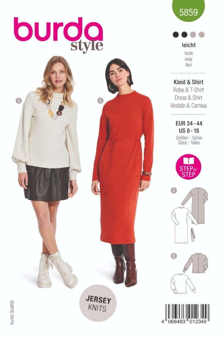 Burda Mönster 5859 - Klänning & Topp