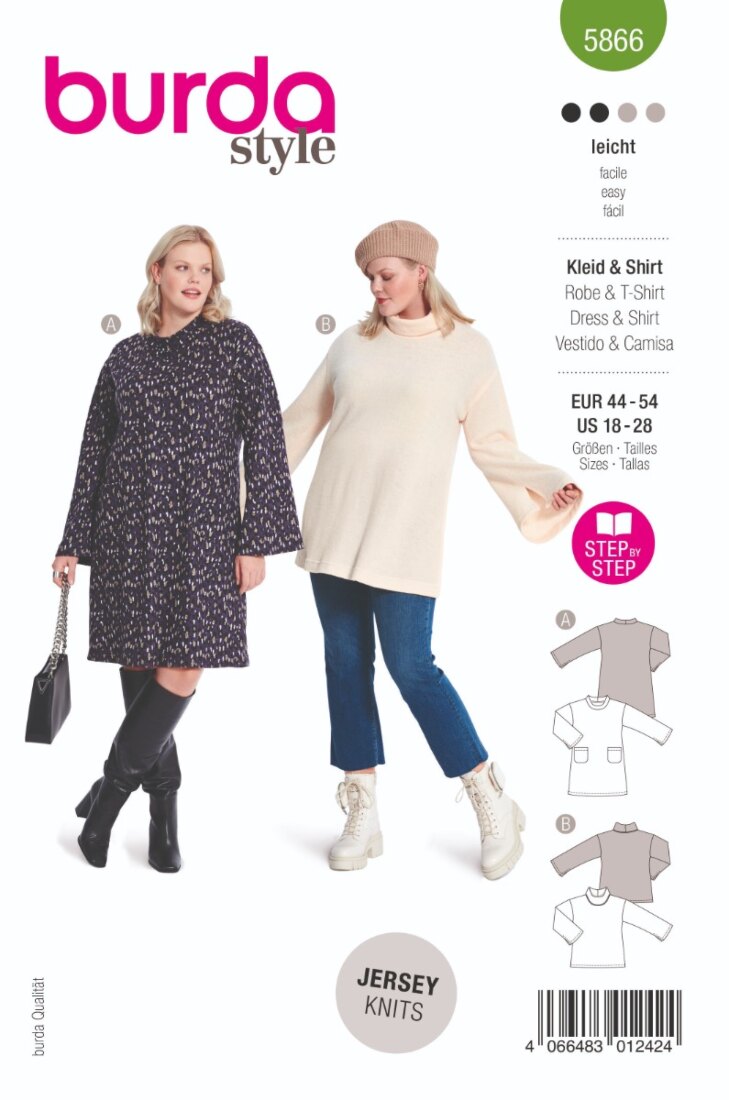 Burda Mönster 5866 - Klänning & Topp