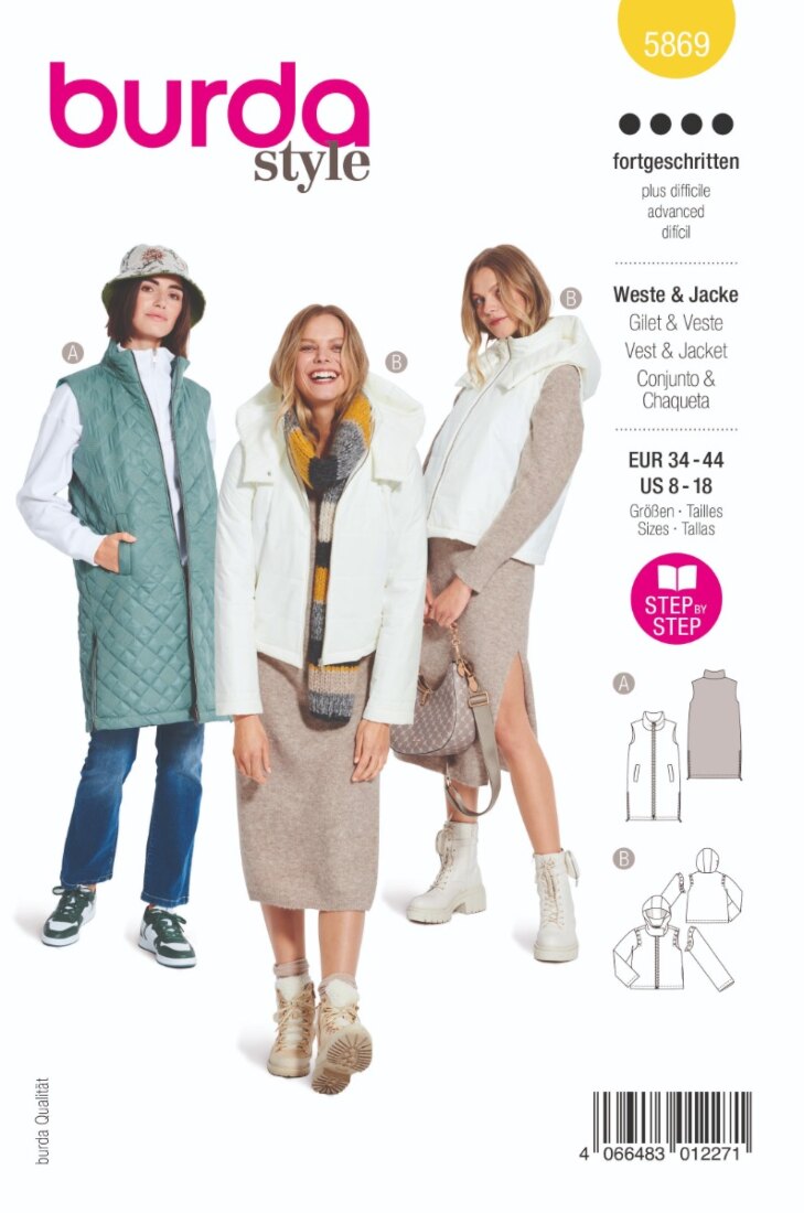 Burda Mönster 5869 - Midjeväst/Väst & Jacka