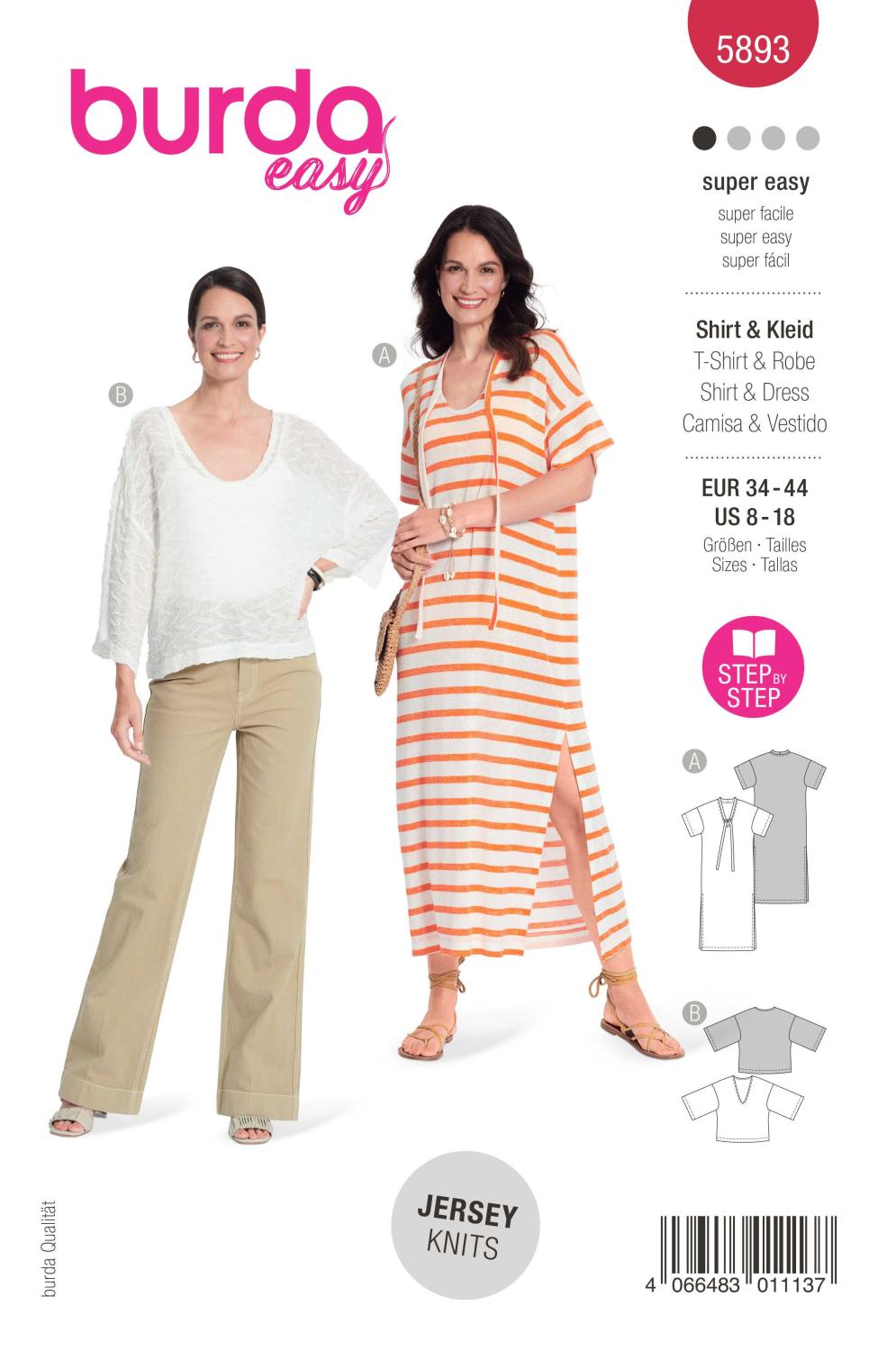 Burda Mönster 5893 - Klänning & Topp