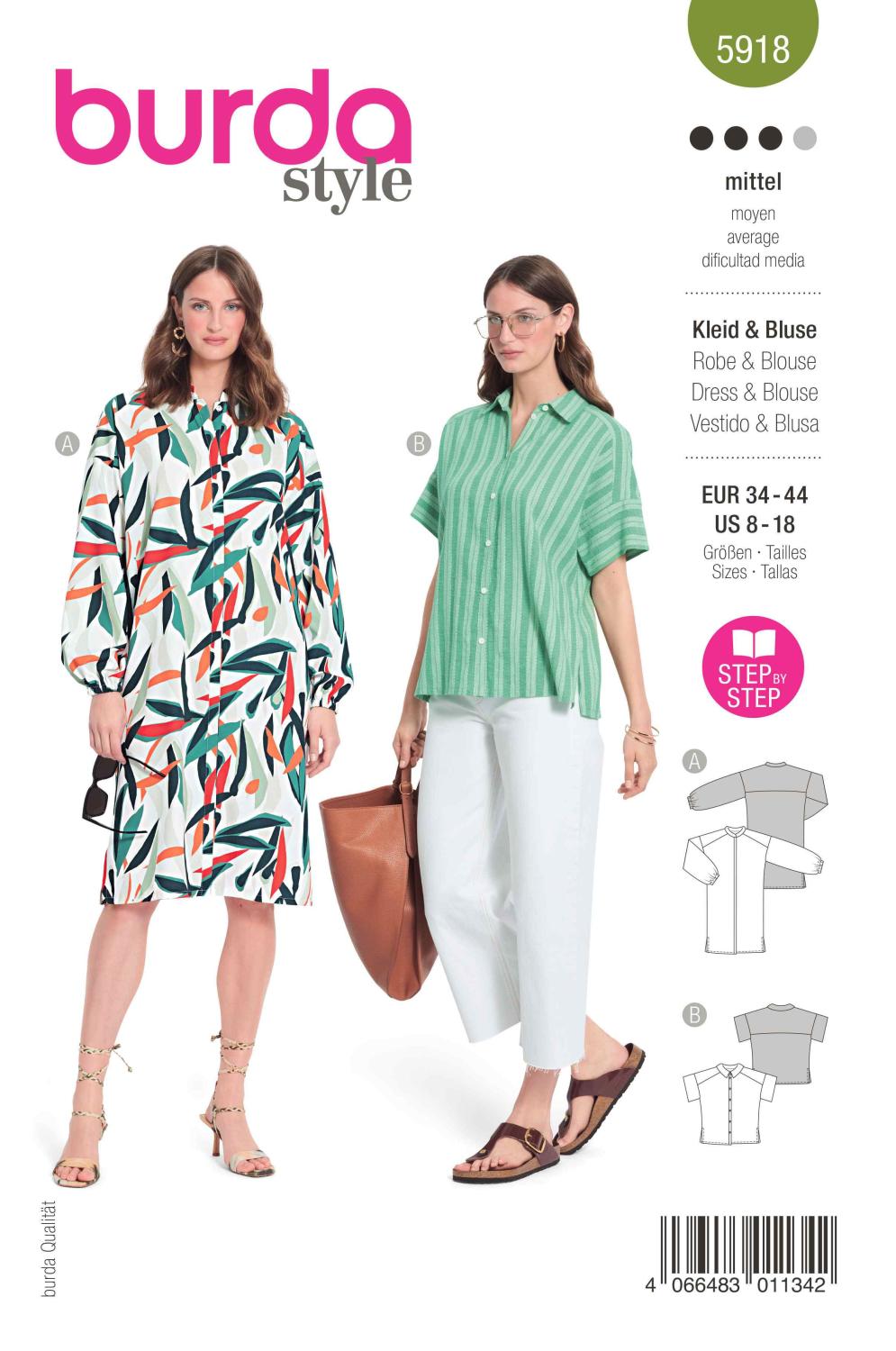 Burda Mönster 5918 - Klänning & Blus