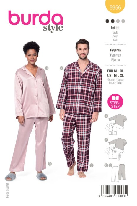 Burda Mönster 5956 - Unisexpyjamas