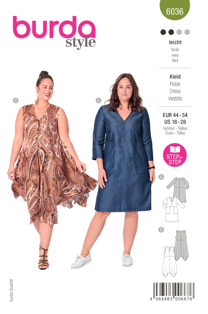 Burda Mönster 6036 - Klänning