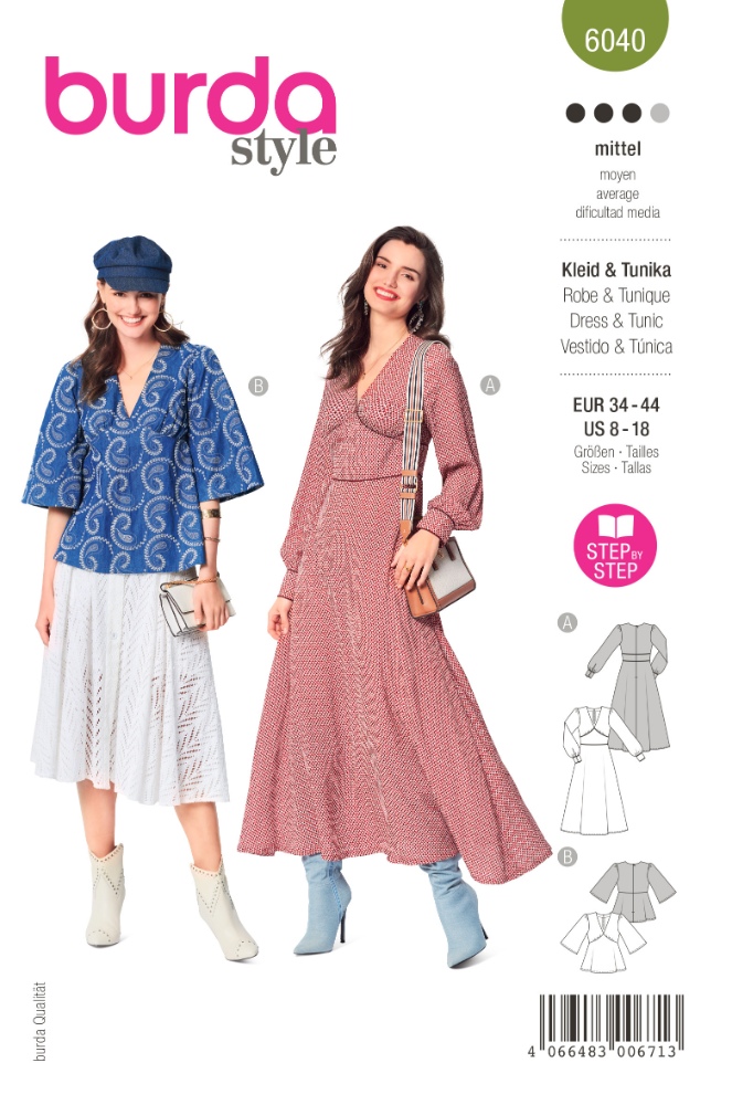 Burda Mönster 6040 - Klänning / Blus