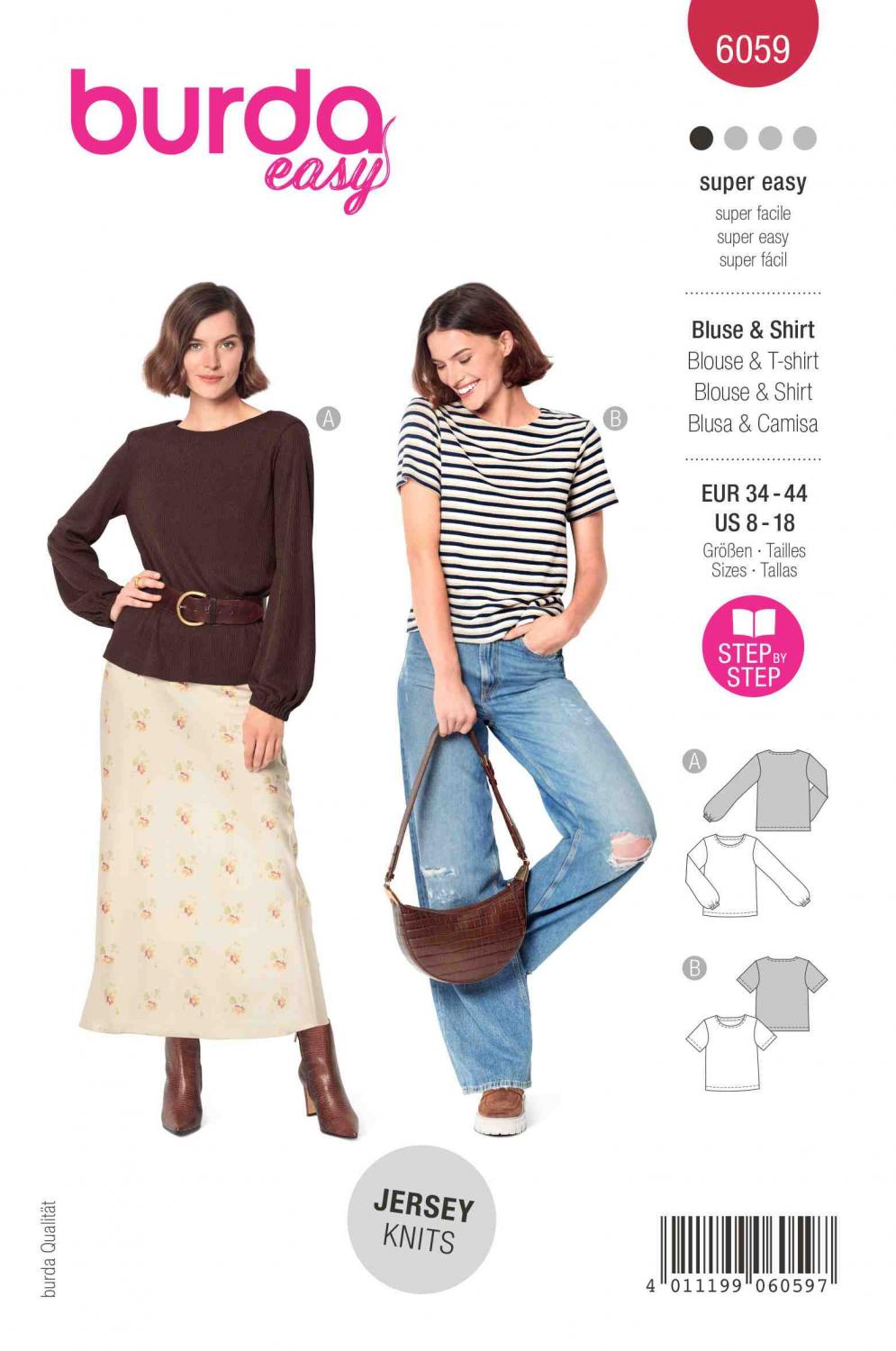 Burda Mönster 6059 - Topp / Blus