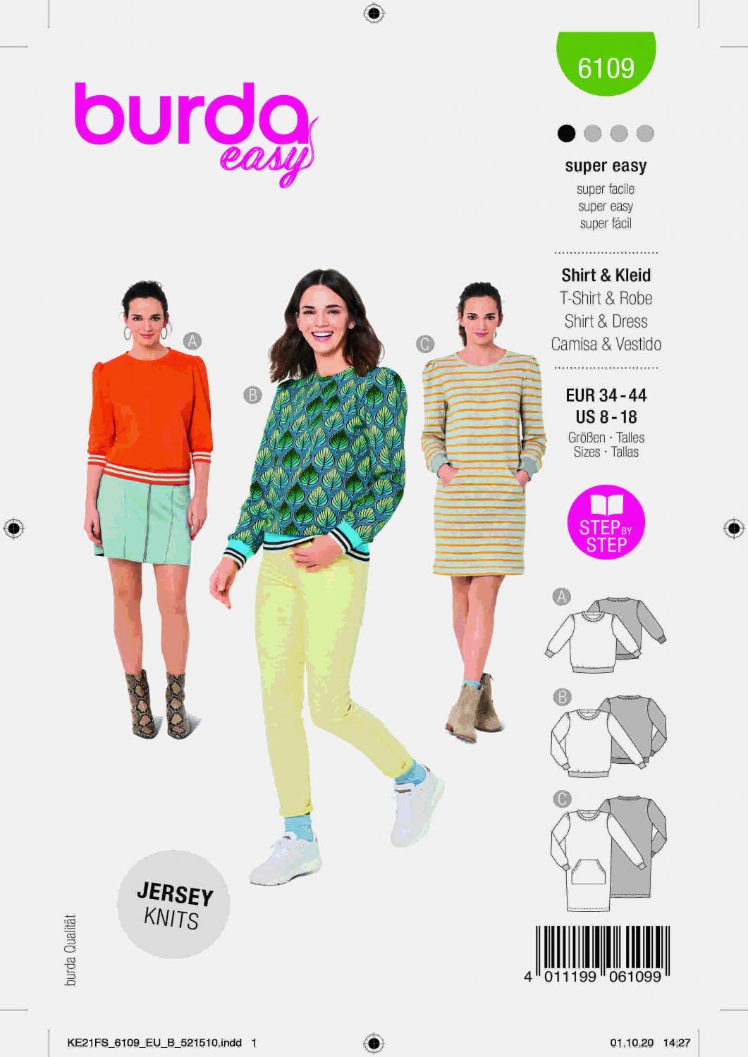 Burda Mönster 6109 - Sweatshirt