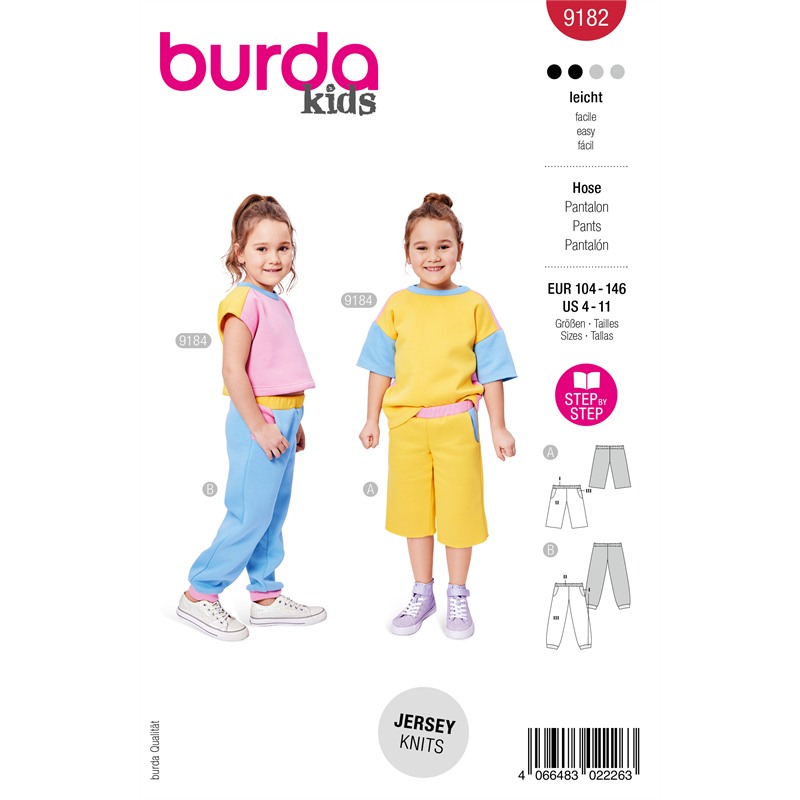 Burda 9182 | Shorts och mjukisbyxa för barn