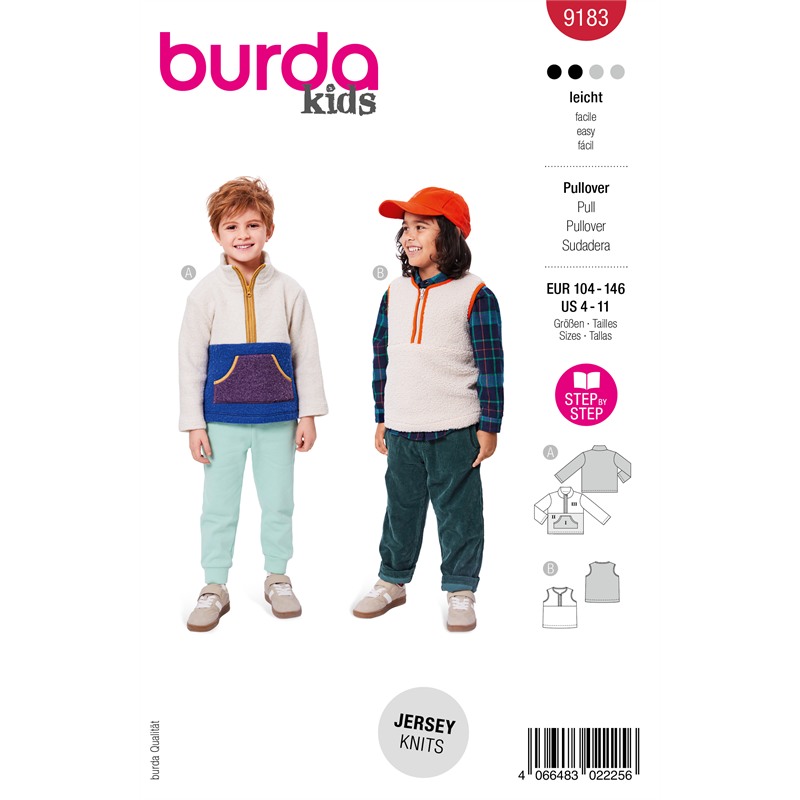 Burda 9183 | Pullover och väst för barn