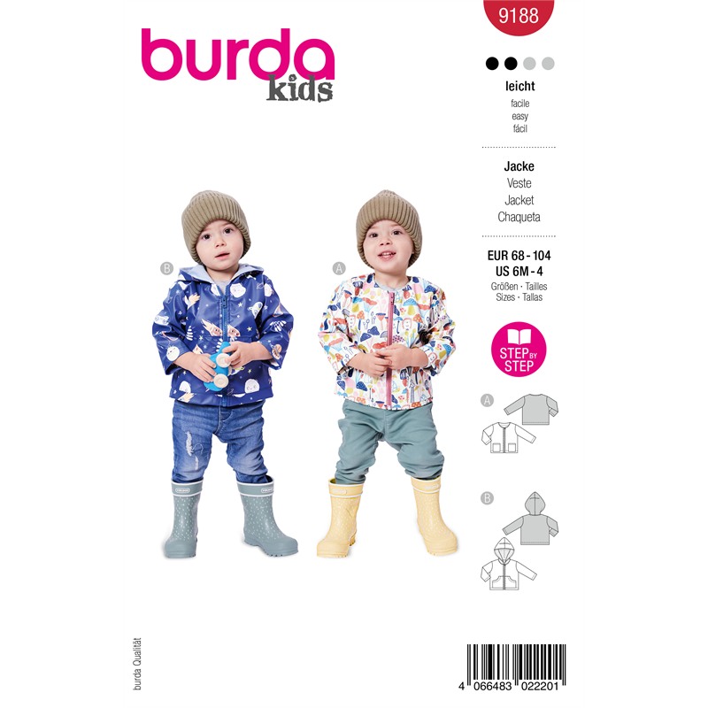 Burda 9188 | Jacka och huvjacka för barn