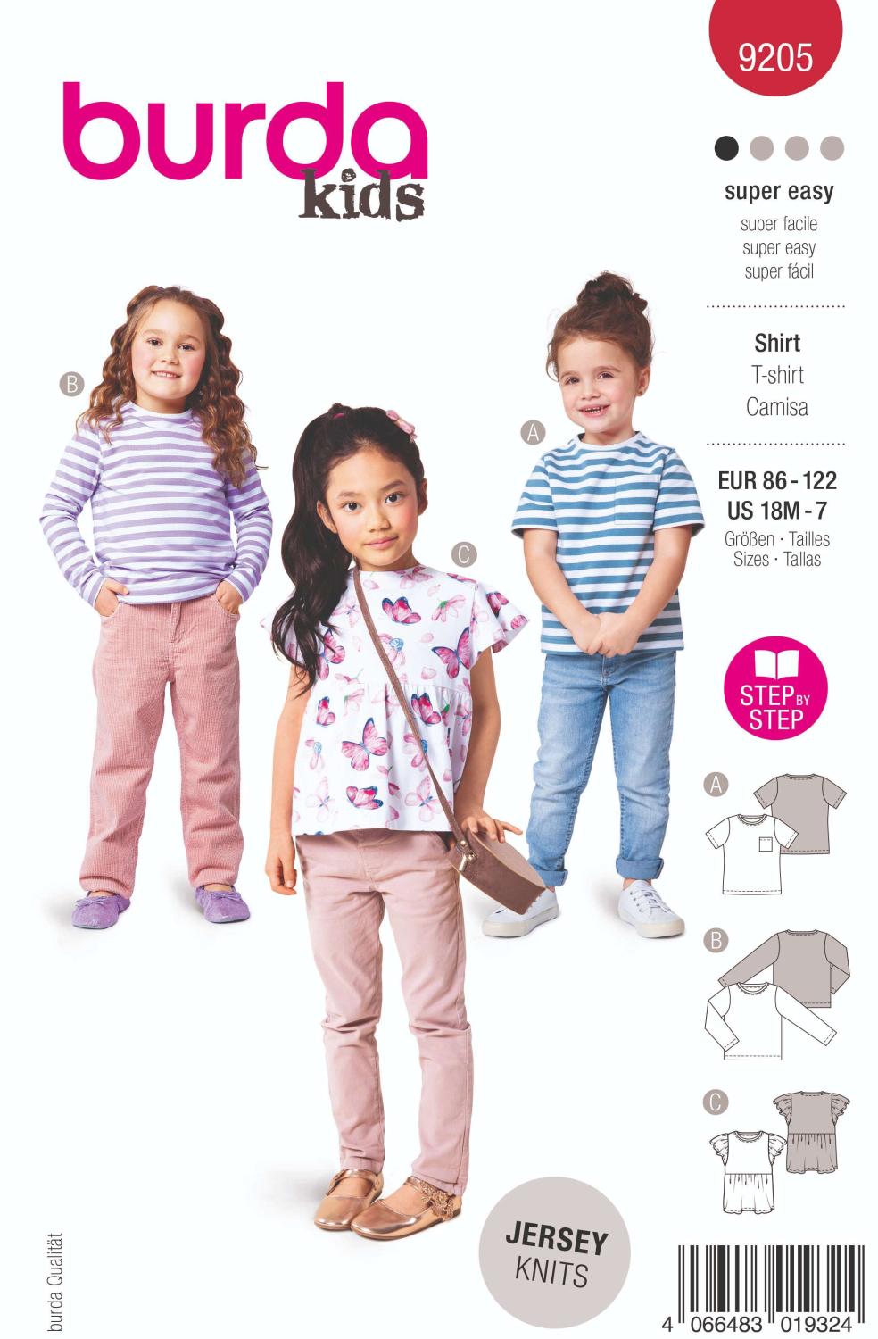 Burda 9205 Skjorta med volanger