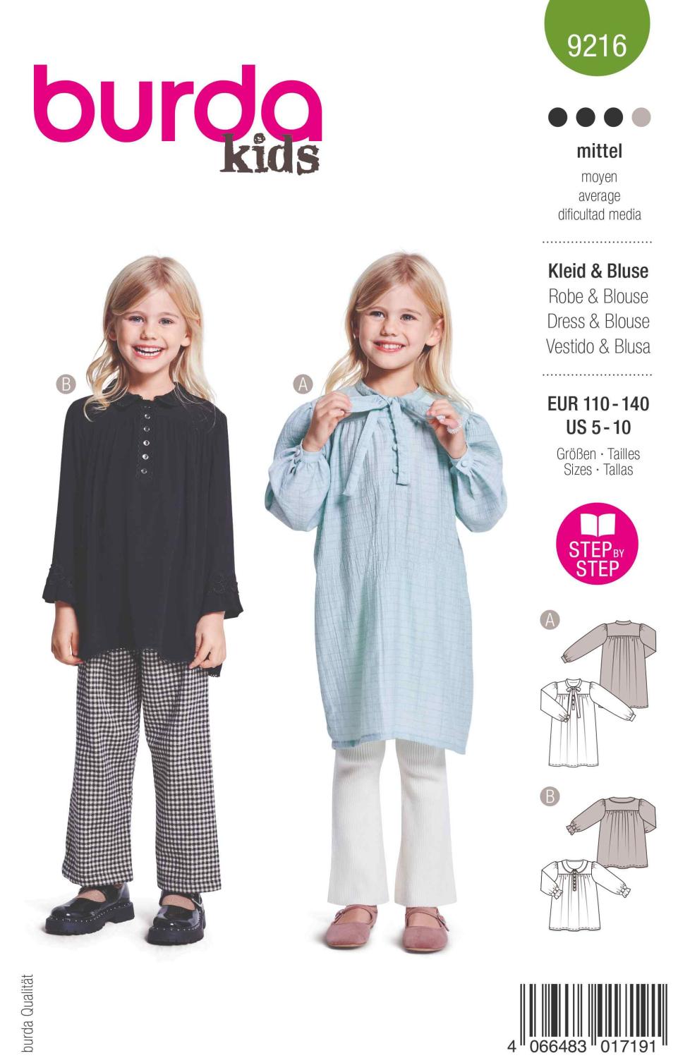 Burda Mönster 9216 - Klänning & Blus