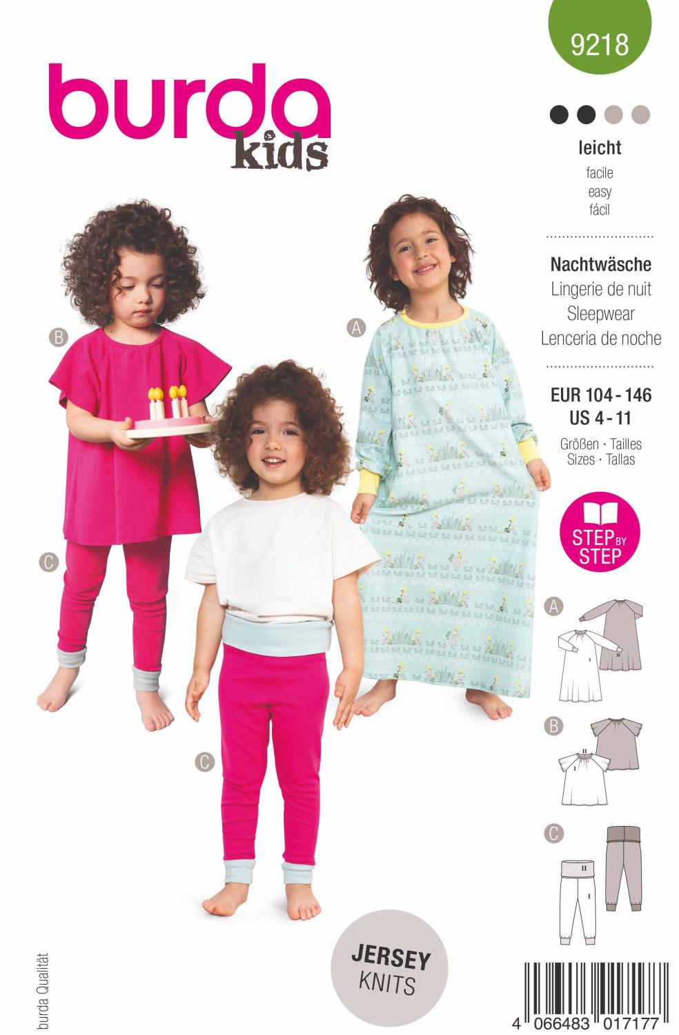 Burda Mönster 9218 - Nattkläder