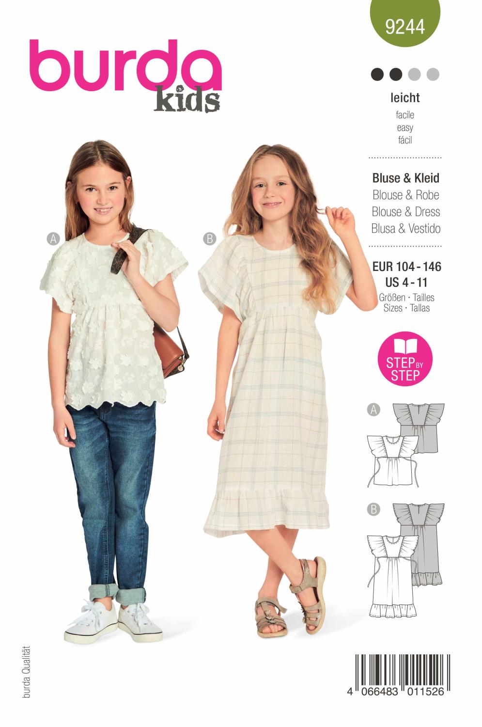 Burda Mönster 9244 - Klänning & Blus